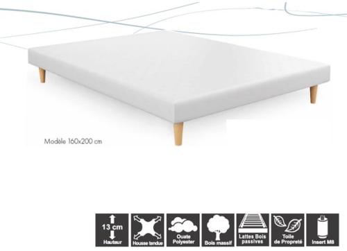 SOMMIER TAPISSIER UNIC BLANC