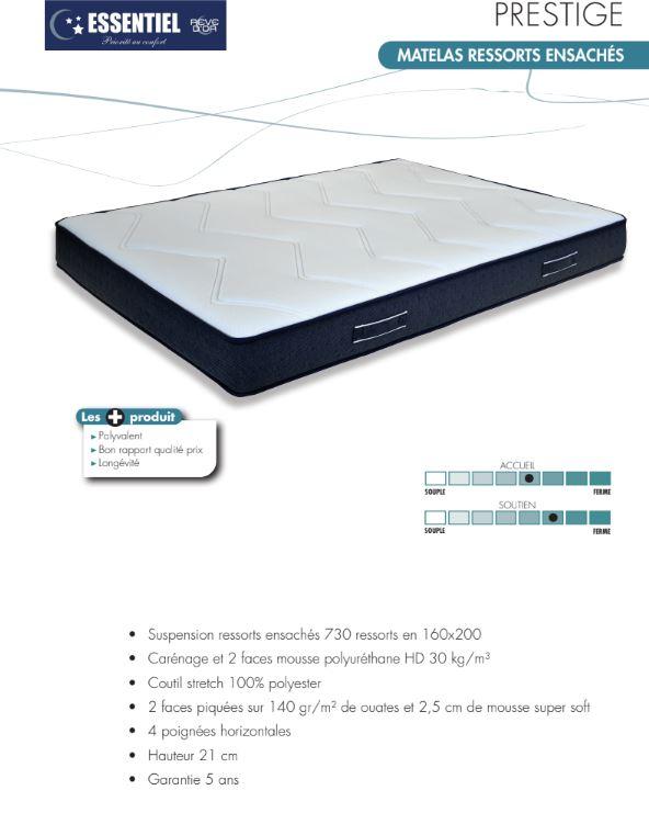 MATELAS PRESTIGE-GAMME ESSENTIEL